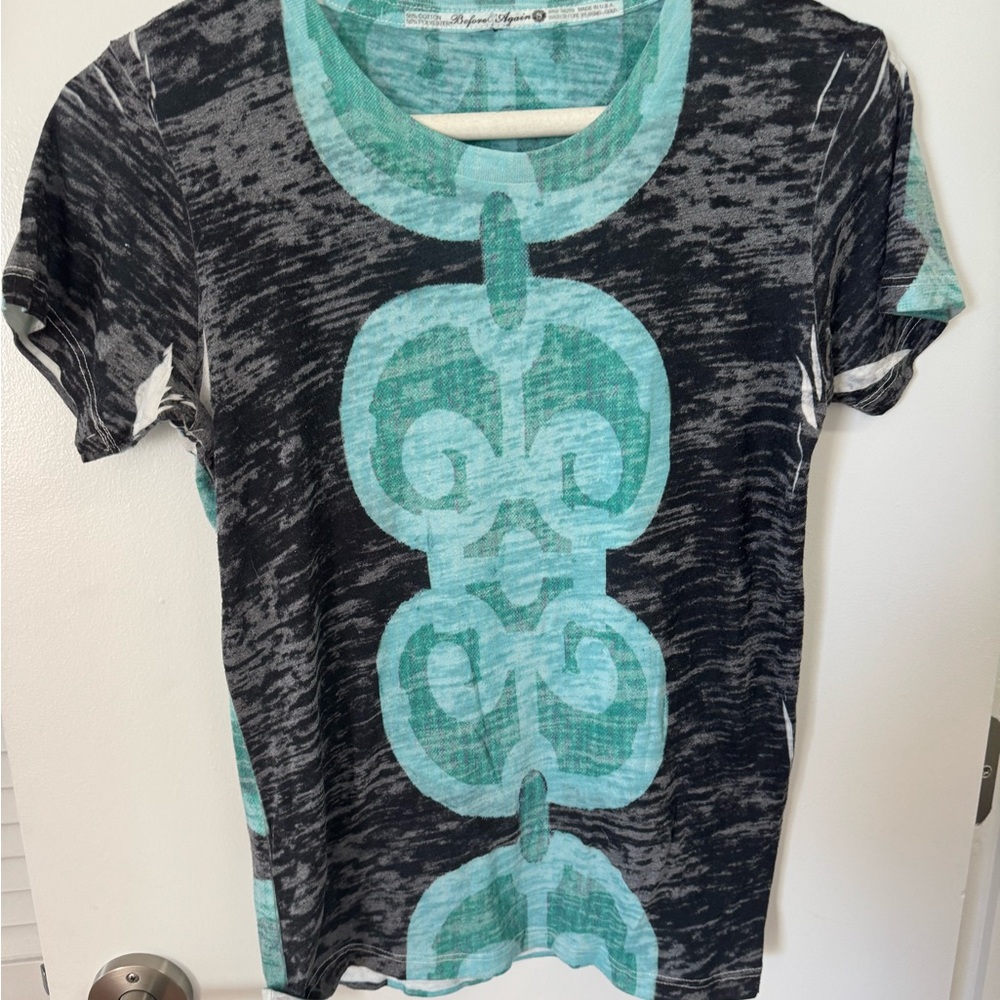 Before Again Stylish Black and Turquoise Tribal Women's Top